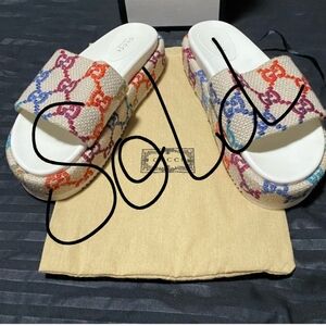 Gucci Multicolor Chain Slide Sandals